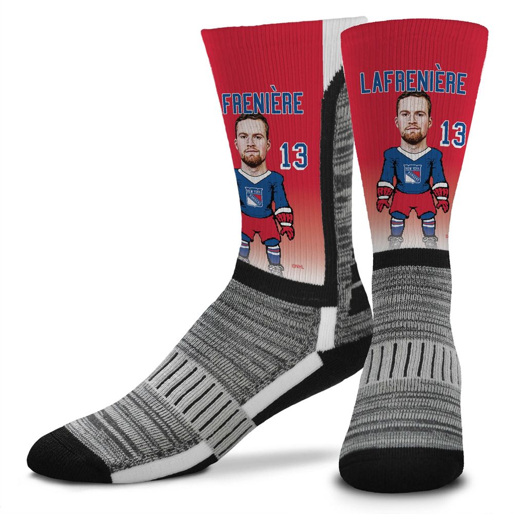 Men's For Bare Feet Alexis Lafreniere New York Rangers MVP Player V-Curve - Crew Socks