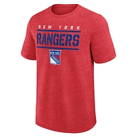Men's  Heather Red New York Rangers Top Notch T-Shirt
