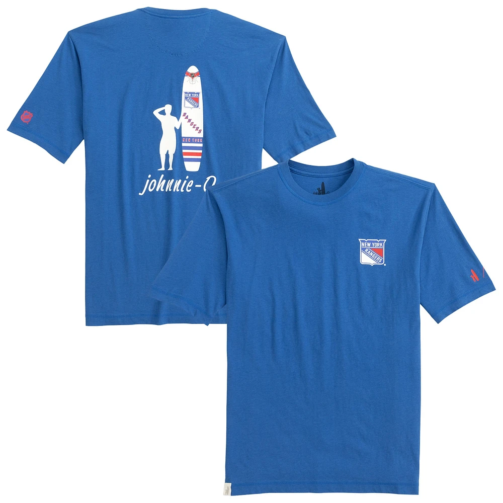 T-shirt Spencer chiné bleu New York Rangers pour homme de la marque Johnnie-O