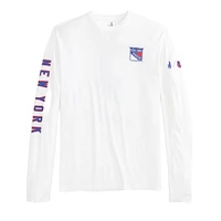 T-shirt à manches longues Adam des Rangers de New York pour hommes Johnnie-O blanc