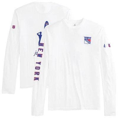 T-shirt à manches longues Adam des Rangers de New York pour hommes Johnnie-O blanc