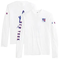 T-shirt à manches longues Adam des Rangers de New York pour hommes Johnnie-O blanc