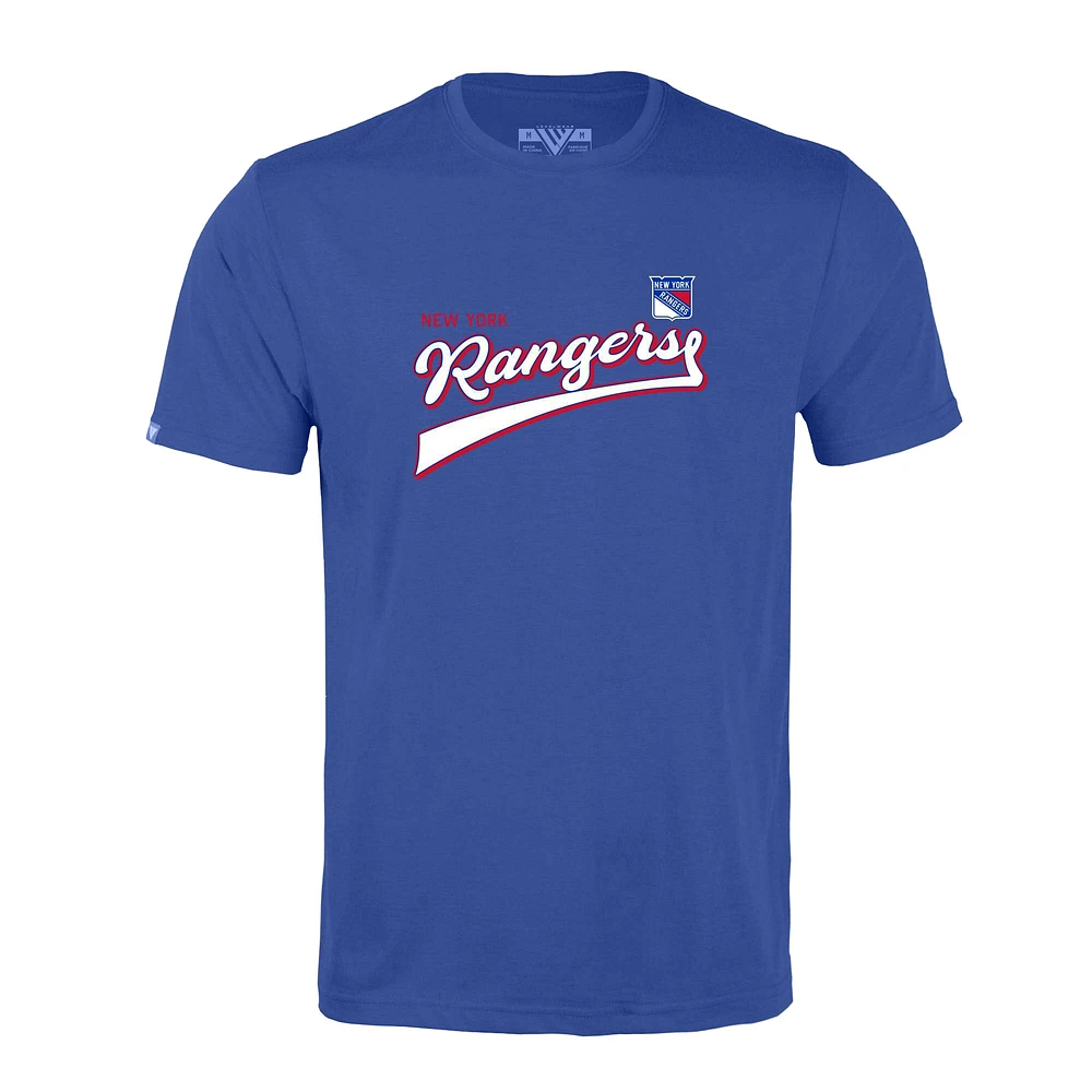 T-shirt rétro Richmond Team 2.0 bleu New York Rangers pour homme Levelwear