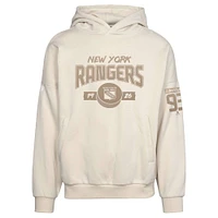 Men's Levelwear Mika Zibanejad Khaki New York Rangers Oversized Contact Name & Number Pullover Hoodie