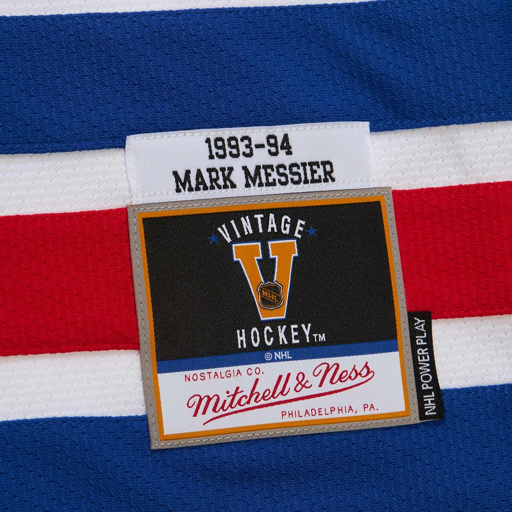 Maillot de jeu puissance blanc Mark Messier pour homme des Rangers New York 1993-94