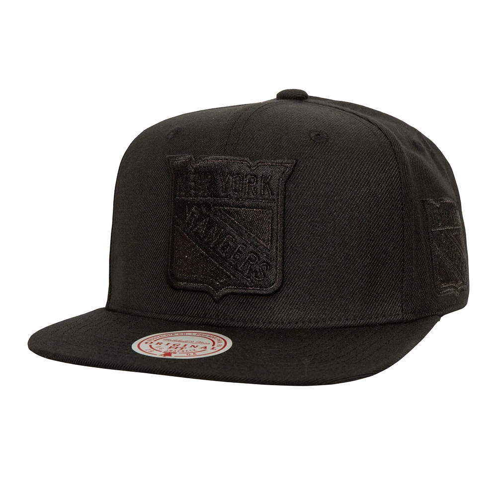 Casquette snapback ton sur ton Soul Strike Pearl des Rangers de New York pour homme Mitchell & Ness noire