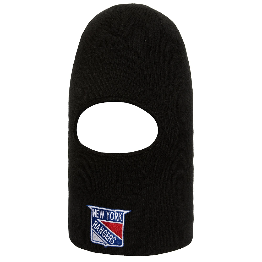 Bonnet en tricot noir à revers pour homme avec cagoule Tailgate des Rangers de New York de Mitchell & Ness