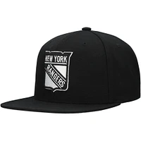 Men's Mitchell & Ness  Black New York Rangers Team Snapback Hat