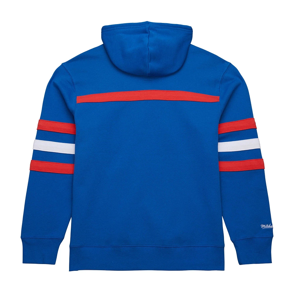 Men's Mitchell & Ness Blue New York Rangers Head Coach Slogan Pullover Hoodie