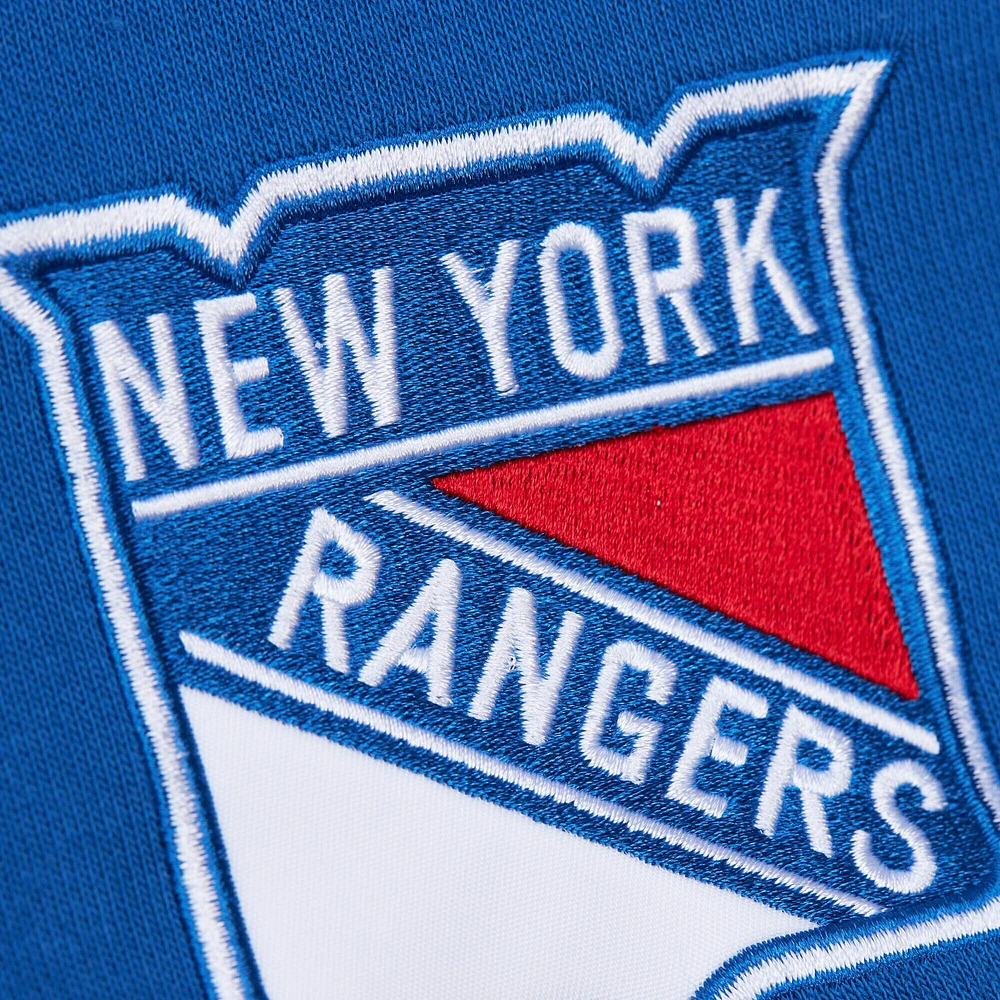 Men's Mitchell & Ness Blue New York Rangers Head Coach Slogan Pullover Hoodie