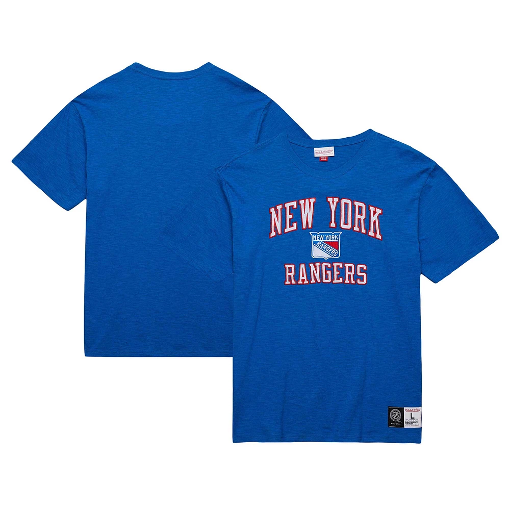 T-shirt flammé légendaire des New York Rangers Mitchell & Ness pour hommes bleu