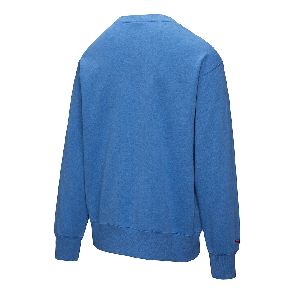 Men's Mitchell & Ness Blue New York Rangers Playoff Win Fleece Pullover Sweatshirt