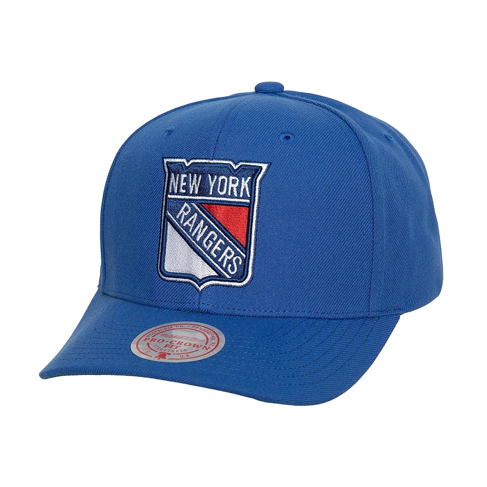 Casquette ajustable Team Ground Pro des New York Rangers Mitchell & Ness pour hommes, bleue