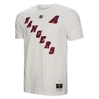 T-shirt blanc avec nom et numéro des Rangers de New York Mitchell & Ness Brian Leetch pour hommes