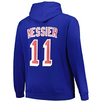 Chandail à capuchon bleu avec nom et numéro des Rangers de New York Mitchell & Ness Mark Messier pour hommes