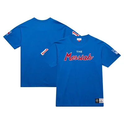 Men's Mitchell & Ness Mark Messier Blue New York Rangers Premium Nickname Vintage Logo T-Shirt