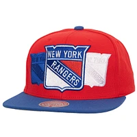 Casquette snapback Soul Triple Up pour homme Mitchell & Ness Red New York Rangers