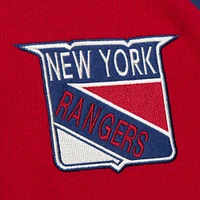 Men's Mitchell & Ness  Red New York Rangers Thermal Henley Long Sleeve T-Shirt