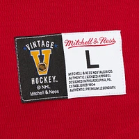 Men's Mitchell & Ness  Red New York Rangers Thermal Henley Long Sleeve T-Shirt