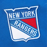 Men's Mitchell & Ness White/Blue New York Rangers Head Coach Pullover Hoodie