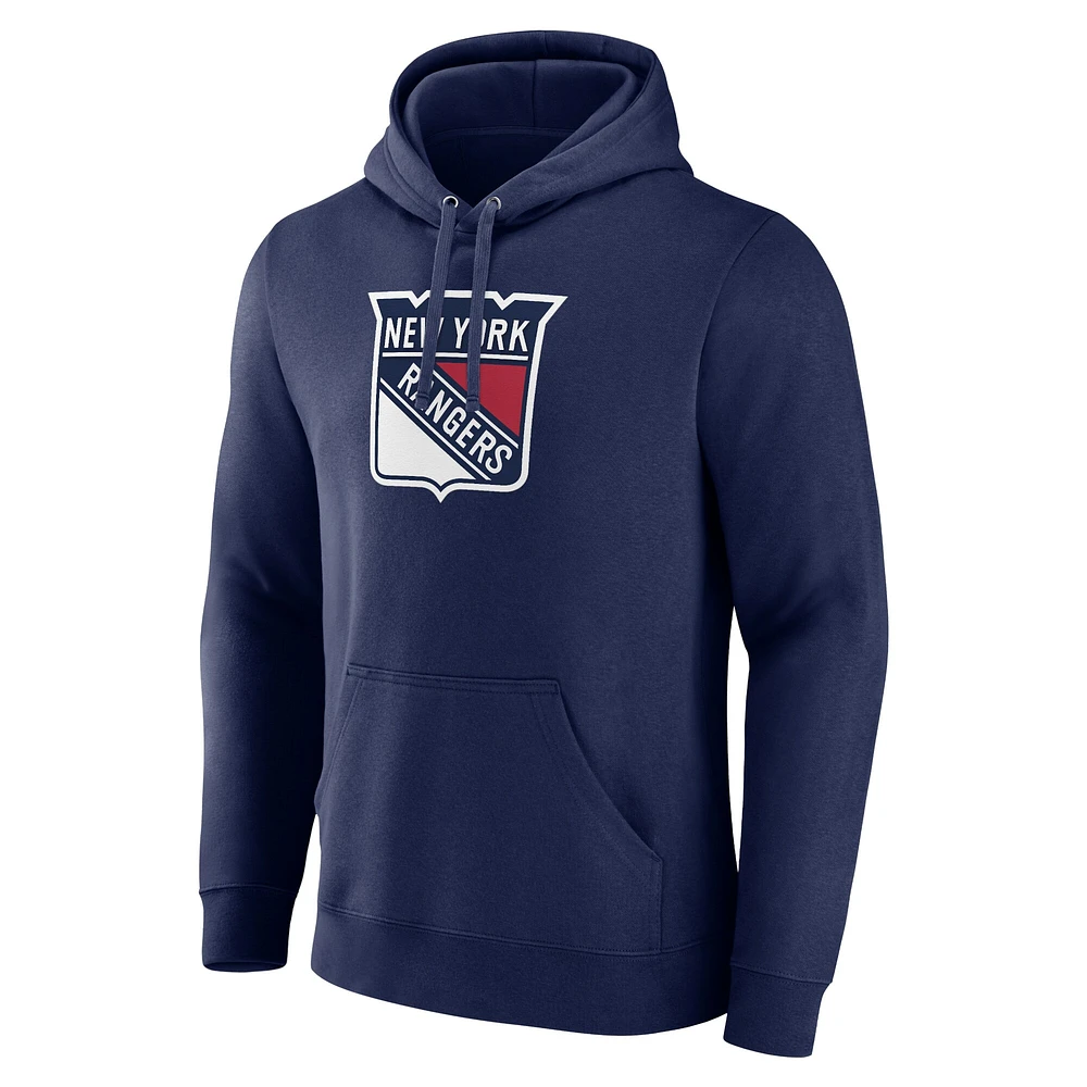 Sweat à capuche en polaire motif alternatif bleu marine New York Rangers pour homme