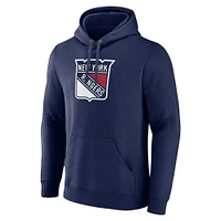 Sweat à capuche en polaire motif alternatif bleu marine New York Rangers pour homme