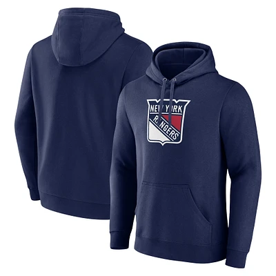 Sweat à capuche en polaire motif alternatif bleu marine New York Rangers pour homme