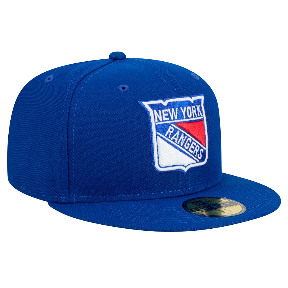 Casquette ajustée New Era Core 59FIFTY bleue York Rangers pour homme