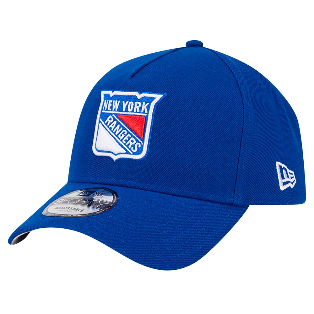 Casquette ajustable New Era New York Rangers Core A-Frame 9FORTY bleue pour homme