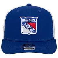 Casquette New Era Core Trucker 9SEVENTY extensible à boutons-pression bleue New York Rangers pour homme