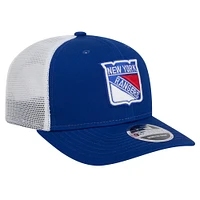 Casquette New Era Core Trucker 9SEVENTY extensible à boutons-pression bleue New York Rangers pour homme