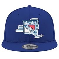 Casquette snapback 9FIFTY bleue New Era pour homme, New York Rangers State Pride