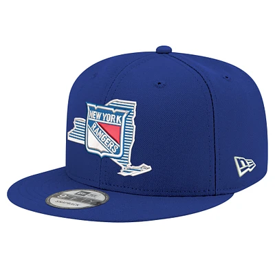 Casquette snapback 9FIFTY bleue New Era pour homme, New York Rangers State Pride
