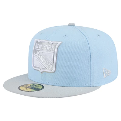 Casquette ajustée bicolore 59FIFTY New Era bleu clair/gris York Rangers Color Pack pour homme