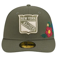 Men's New Era Olive York Rangers Tonal Florals 59FIFTY Fitted Hat