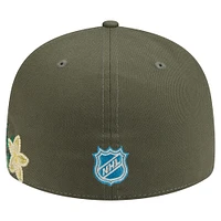 Men's New Era Olive York Rangers Tonal Florals 59FIFTY Fitted Hat