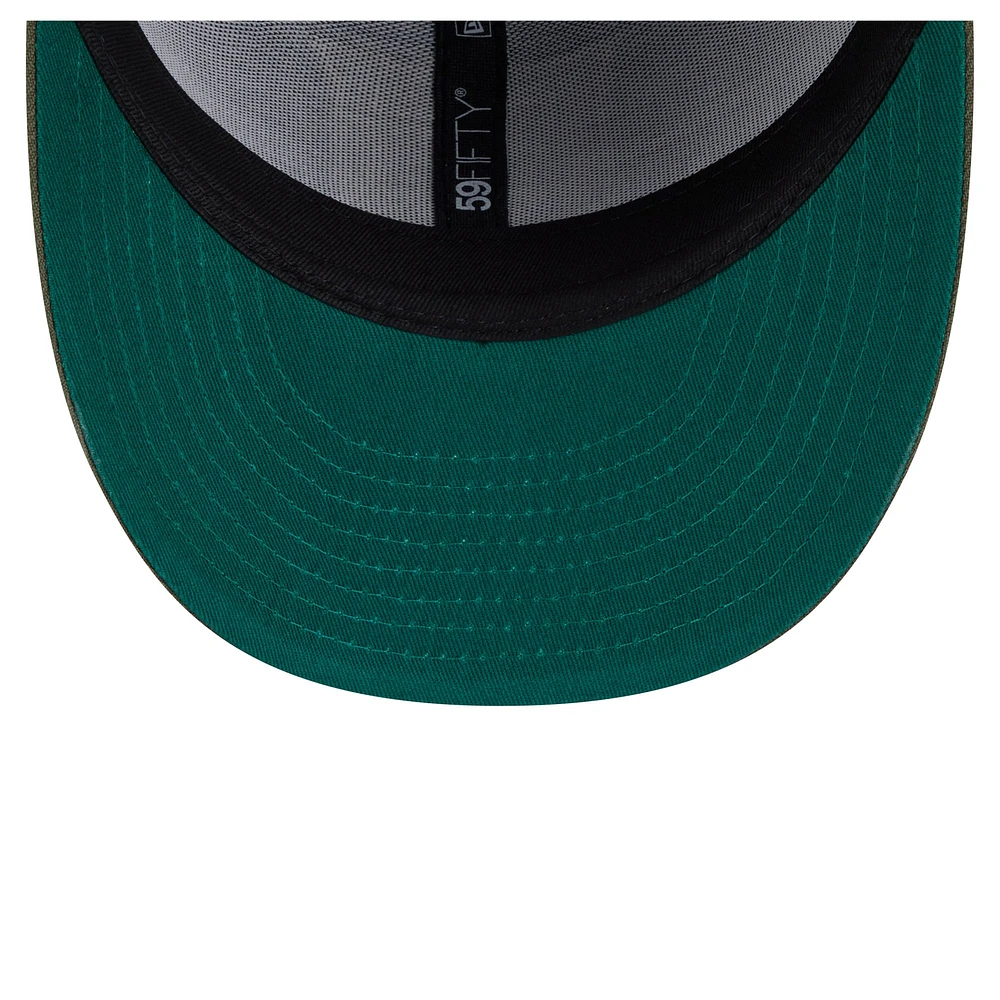 Men's New Era Olive York Rangers Tonal Florals 59FIFTY Fitted Hat