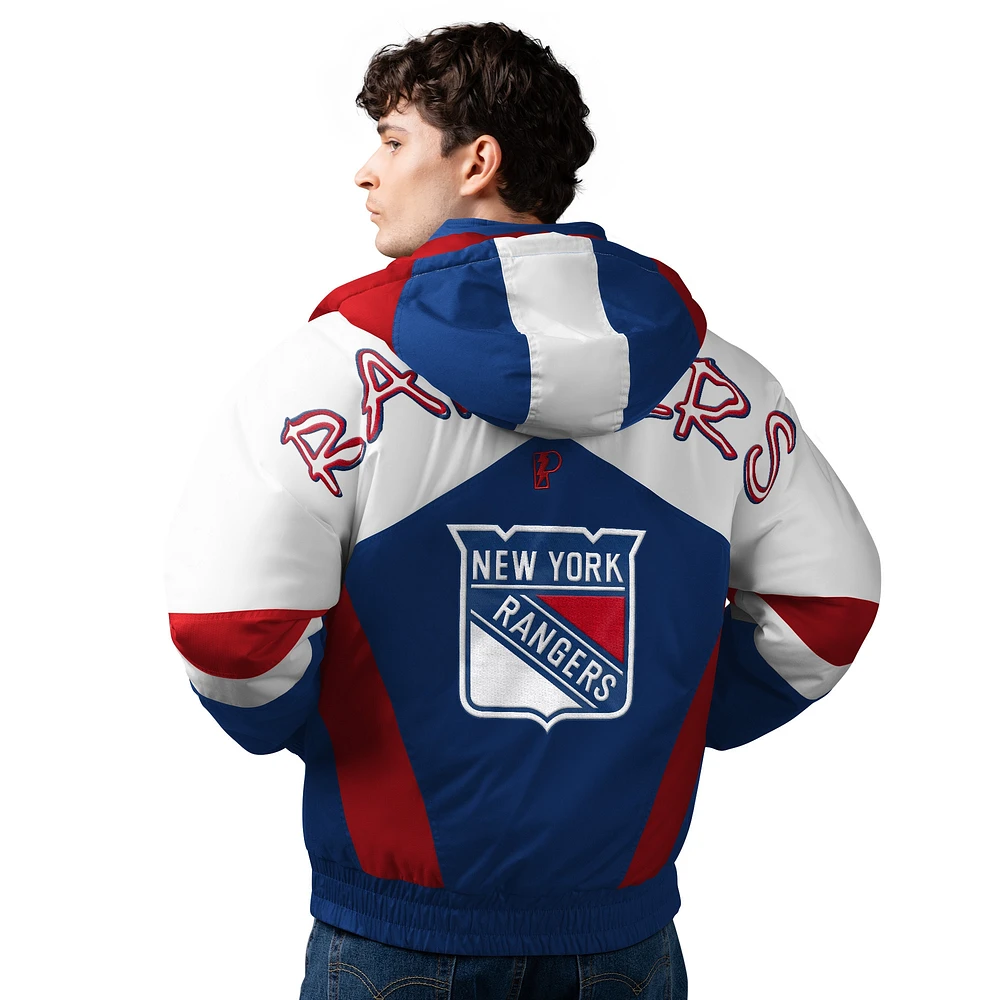 Men's Pro Player Royal New York Rangers Shoulder To Full-Zip Hoodie Jacket