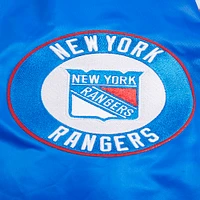 Veste à bouton-pression classique en satin bleu New York Rangers Pro Standard pour hommes