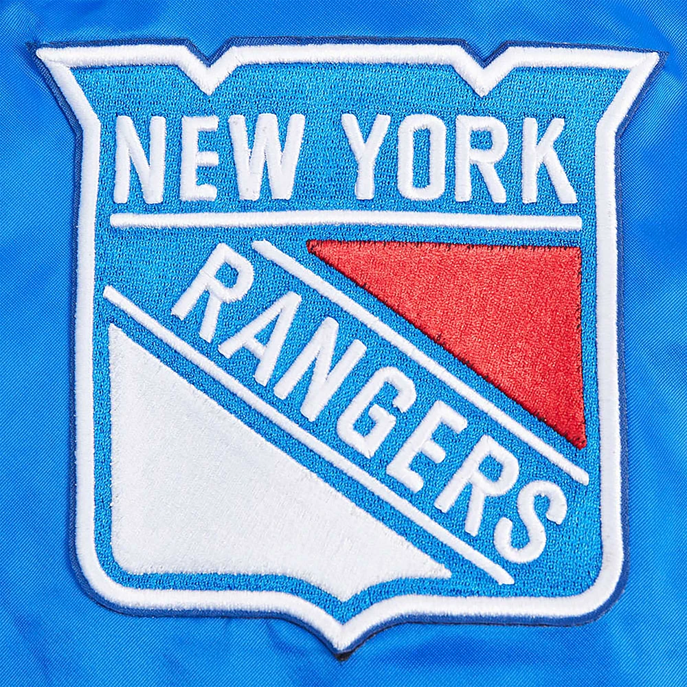 Veste à bouton-pression classique en satin bleu New York Rangers Pro Standard pour hommes