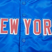 Men's Pro Standard Blue New York Rangers Classic Satin Full-Snap Jacket