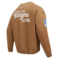 Men's Pro Standard  Brown New York Rangers Paint the City Pullover Sweatshirt