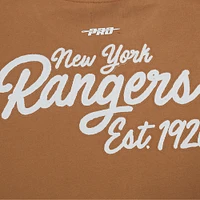 Men's Pro Standard  Brown New York Rangers Paint the City Pullover Sweatshirt