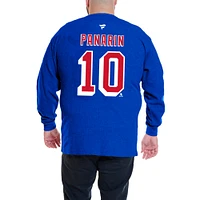 Sweat-shirt thermique à col rond avec nom et numéro pour homme Artemi Panarin Royal New York Rangers Big & Tall