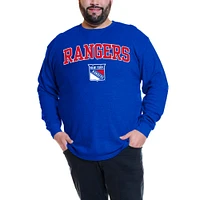 Sweat-shirt thermique à col rond avec nom et numéro pour homme Artemi Panarin Royal New York Rangers Big & Tall