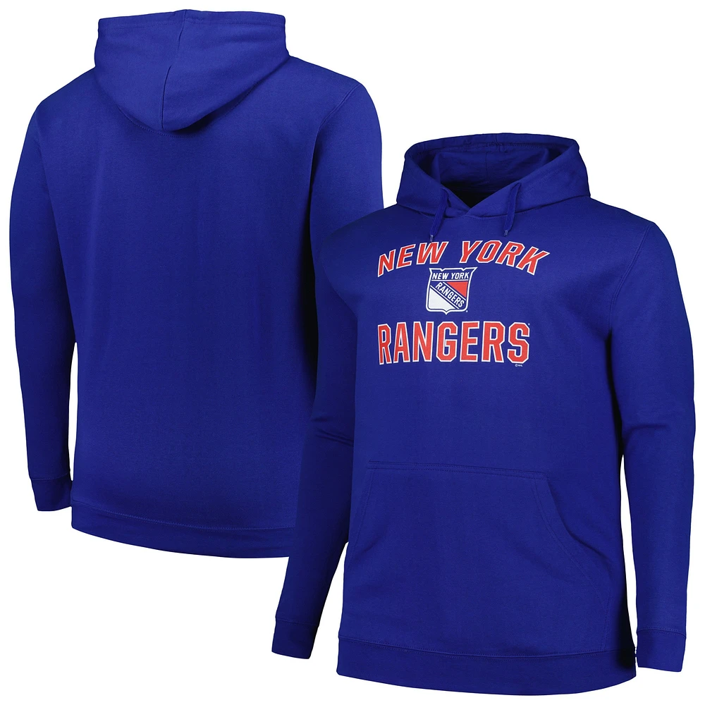 Sweat à capuche pour hommes Profile Blue New York Rangers Big & Tall Arch Over Logo