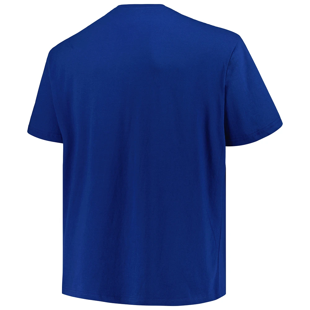 T-shirt bleu Profile pour hommes des Rangers de New York Big & Tall Arch Over Logo