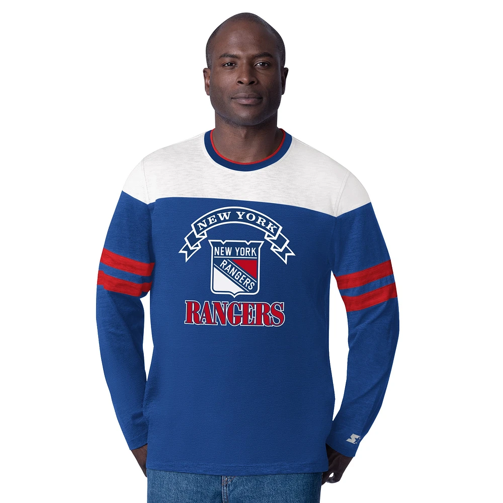 T-shirt à manches longues bleu Starter pour homme New York Rangers Blitz Durene