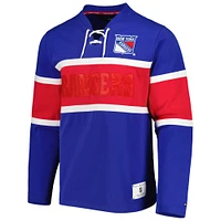 Haut à manches longues lacets Walter Tommy Hilfiger bleu des New York Rangers pour hommes