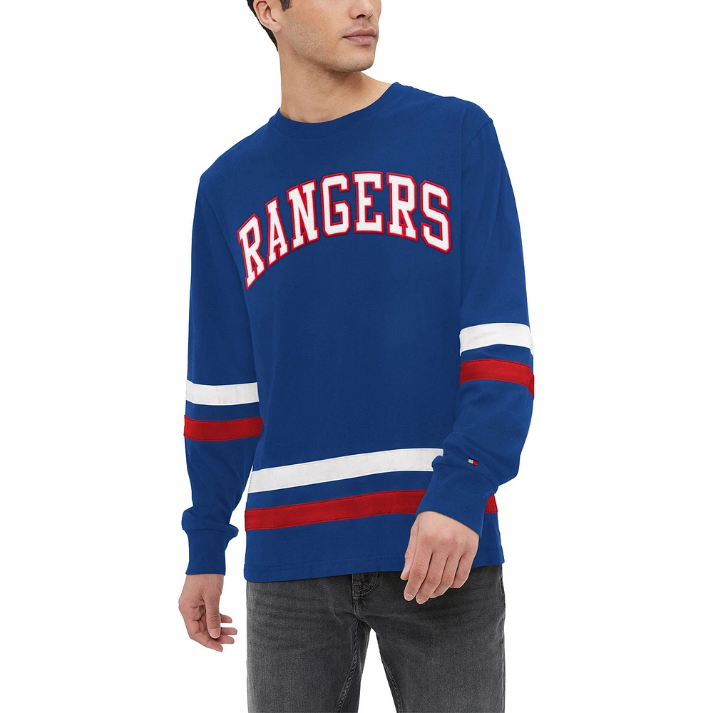 T-shirt à manches longues Tommy Hilfiger Royal New York Rangers Nolan pour hommes